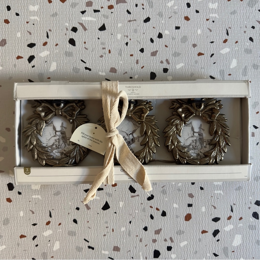 Threshold designed with Studio McGee Set of 3 Wreath Picture Frame Ornaments